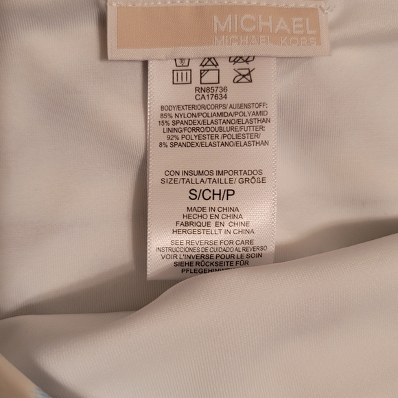 Two-piece bikini swimsuit by Michael Kors blue & white print size small NEW - Picture 3 of 5